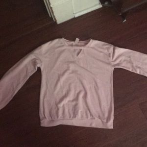 Pink Sweater with Small V Cut